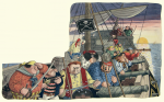 Ryan, John (1921-2009): An illustration for Captain Pugwash and the Ghost Ship, watercolour, 20.5 x 33.2 cms. © John Ryan Estate. Presented by The Falmouth Decorative Art Society in 2005.