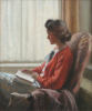 Jameson, Frank (1899-1968): A Quiet read, a portrait of the artist's wife, signed, oil on canvas, 46 x 38 cms. Presented by Kym Hughes in memory of his parents Grace and Thomas HughesI.