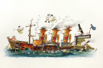 Watson, Keith Lovet (1929-2017): Brunel's The Great Britain, signed, watercolour, 42 x 61 cms. Presented by the artist.