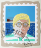 Foster, Tony (born 1946): Hero Stamps - David Hockney 1, signed and dated 1978, screenprint (13 of an edition of 15), 42 x 35 cms.