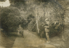 Unknown artist (early 20th century): Henry Scott Tuke painting Howard Fox at Rosehill gardens, photograph, 21 x 29.5 cms.