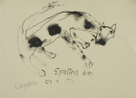 Dyson, Julian (1936-2003): Spotted dog, signed and dated 2003, ink, 25 x 34.5 cms.