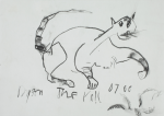 Dyson, Julian (1936-2003): The kill, signed and dated 2000, charcoal, 21 x 30 cms.