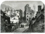 Hart, Thomas FSA (1830-1916): Scene of the recent fire at Falmouth, 1862, publisher: The Illustrated London News, dated 1862, inscribed Scene of the recent fire at Falmouth - see supplement page 429, wood engraving, 18.7 x 25 cms. Presented by Simon Hendra, The Lander Gallery, Truro.