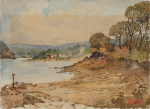 Pennington, George Farquhar (1872-1961): Polwarth Beach on the river Fal, signed, inscribed Polwarth, watercolour, 28.5 x 39 cms. Presented by Dower, Agnes.