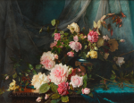 Anderson, Sophie (1823-1903): Roses, signed, oil on canvas, 71.5 x 92.1 cms. Presented by The Art Fund to celebrate the life and contribution to Falmouth Art Gallery of Brian Stewart.