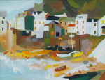 Tuff, Richard: Fowey from the ferry, signed, gouache on paper, 40 x 50 cms. Presented by Ashton, Dr P. M. E.