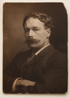 Picture of Unknown artist (19th century): Portrait of Henry Scott Tuke, printer: Elliot and Fry Photographers , photograph, 13.8 x 10 cms. Presented by Powell, Barbara.. FAMAG 2013.2