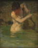 Tuke, Henry Scott, RA RWS (1858-1929): Boy Bathing (Study for 'Summer Morning'), oil on panel, 27.4 x 21.9 cms. RCPS Tuke Collection. Loan.