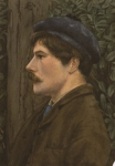 Tuke Sainsbury, Maria (1861-1947): Portrait of Henry Scott Tuke, signed and dated 1881, inscribed Penciled on back in Maria's hand H.S.Tuke Sept. 81, watercolour, 25.2 x 17.7 cms. RCPS Tuke Collection. Loan.