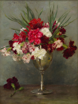 Tuke, Henry Scott, RA RWS (1858-1929): Carnations, signed and dated 1890, oil on panel, 35.6 x 26 cms. RCPS Tuke Collection. Loan.