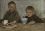 Tuke, Henry Scott, RA RWS (1858-1929): Georgie and Richard Fouracre, oil on canvas, 37 x 51.5. On loan from Philip G. Brown.
