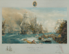 Wyllie, William Lionel ARA (1851-1931): Trafalgar, 2:30pm, publisher: Bemrose and sons ltd Publishers and Printers, Derby and London, dated 1905, inscribed WLW October 21st 1905. Printed and Published November 21st 1905., colour lithograph, 70.5 x 110.