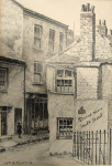 Martin, William A. (1899-1988): A Bit Of Old Falmouth (Well Lane), signed, Etching, 26 x 18 cms. Presented by Hooper Alex and Mattingly Jo. Donation.