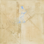 Frears, Naomi: Loft, Ladder, Man, oil on canvas, 46 x 45.6 cms. Presented by Long, M.J.