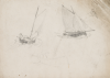Hemy, Charles Napier RA RWS (1841-1917): Two boat studies, Pencil on paper, 27.6 x 38.3 cms. Presented by Quinn, Priscilla.