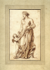 Corneille, The Younger, Michel (1642-1708): Aphrodite - reproduction, signed, inscribed On reverse of print: Corneille. L. ax. On mount: M. Corneille, Ephemera, 31.7 x 23 cms. Presented by Quinn, Priscilla.